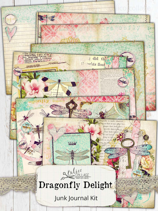 Dragonfly Delight Printable Junk Journal Kit