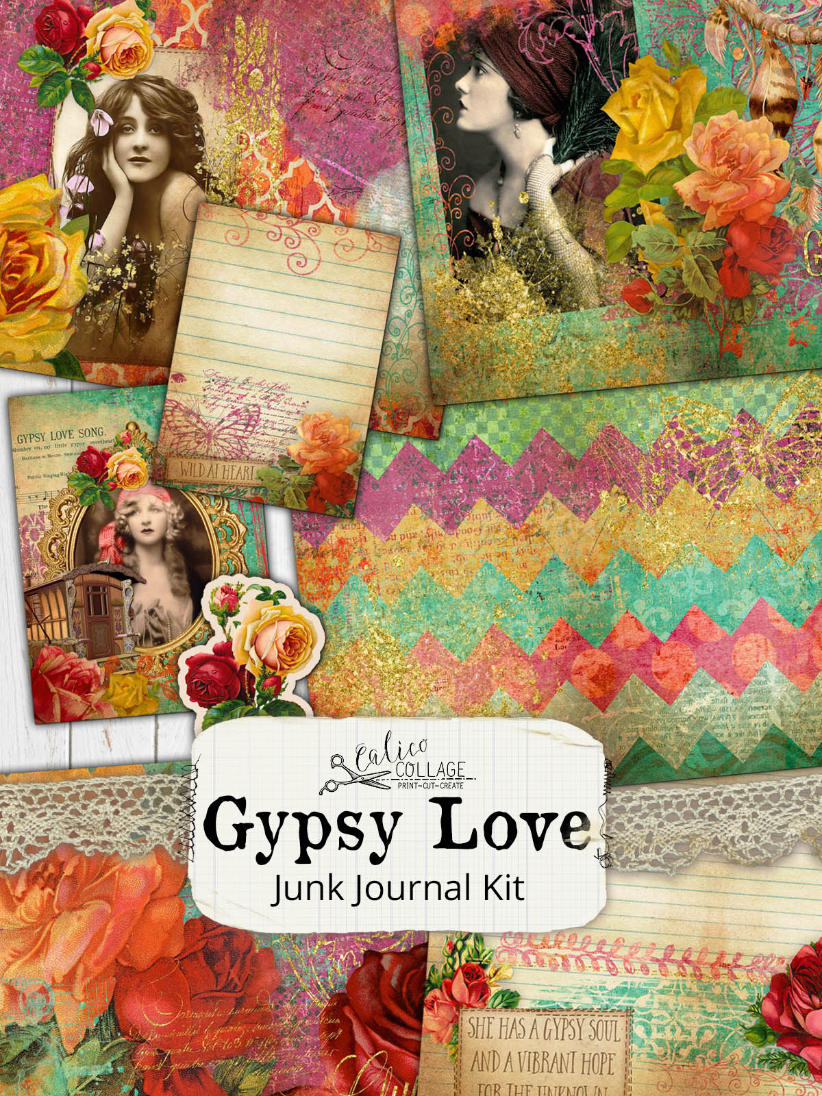Gypsy Love Printable Junk Journal Kit