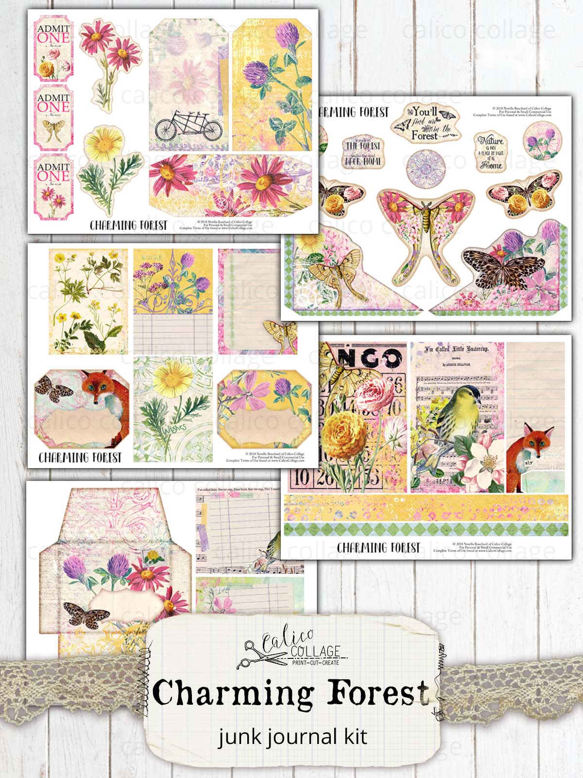 Charming Forest Pritnable Journal Kit