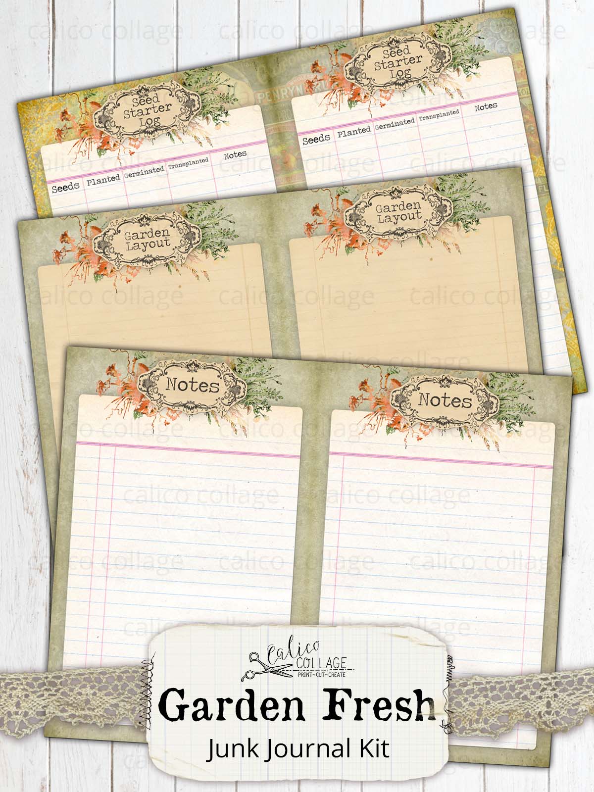 Garden Fresh Printable Junk Journal Kit