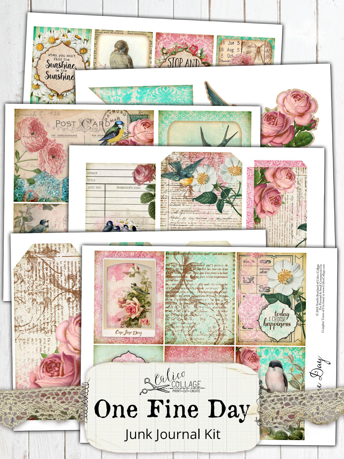 One Fine Day Printable Junk Journal Kit