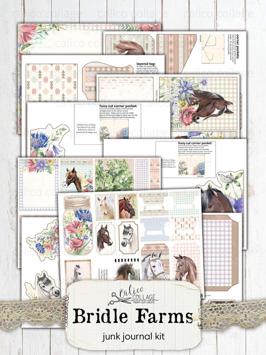 Horse Junk Journal Kit, Bridle Farms Junk Journal Printable