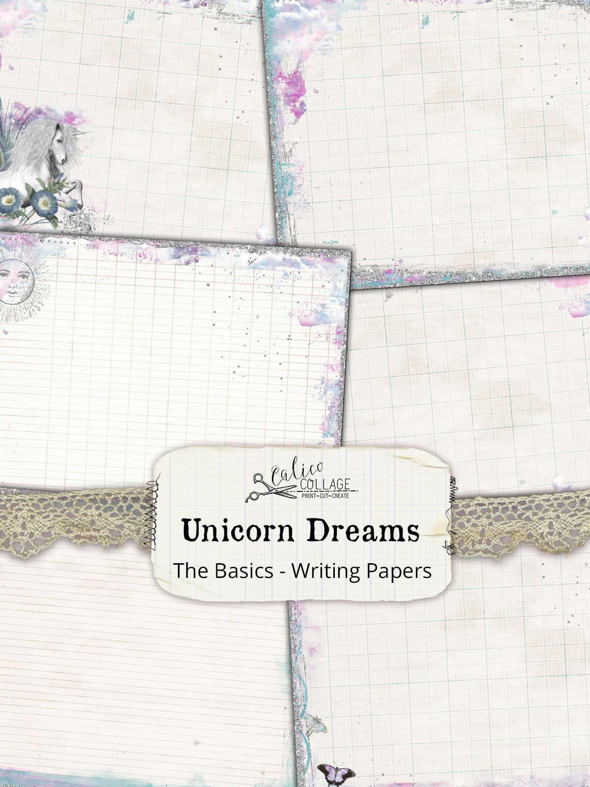 Unicorn Dreams Junk Journal Papers