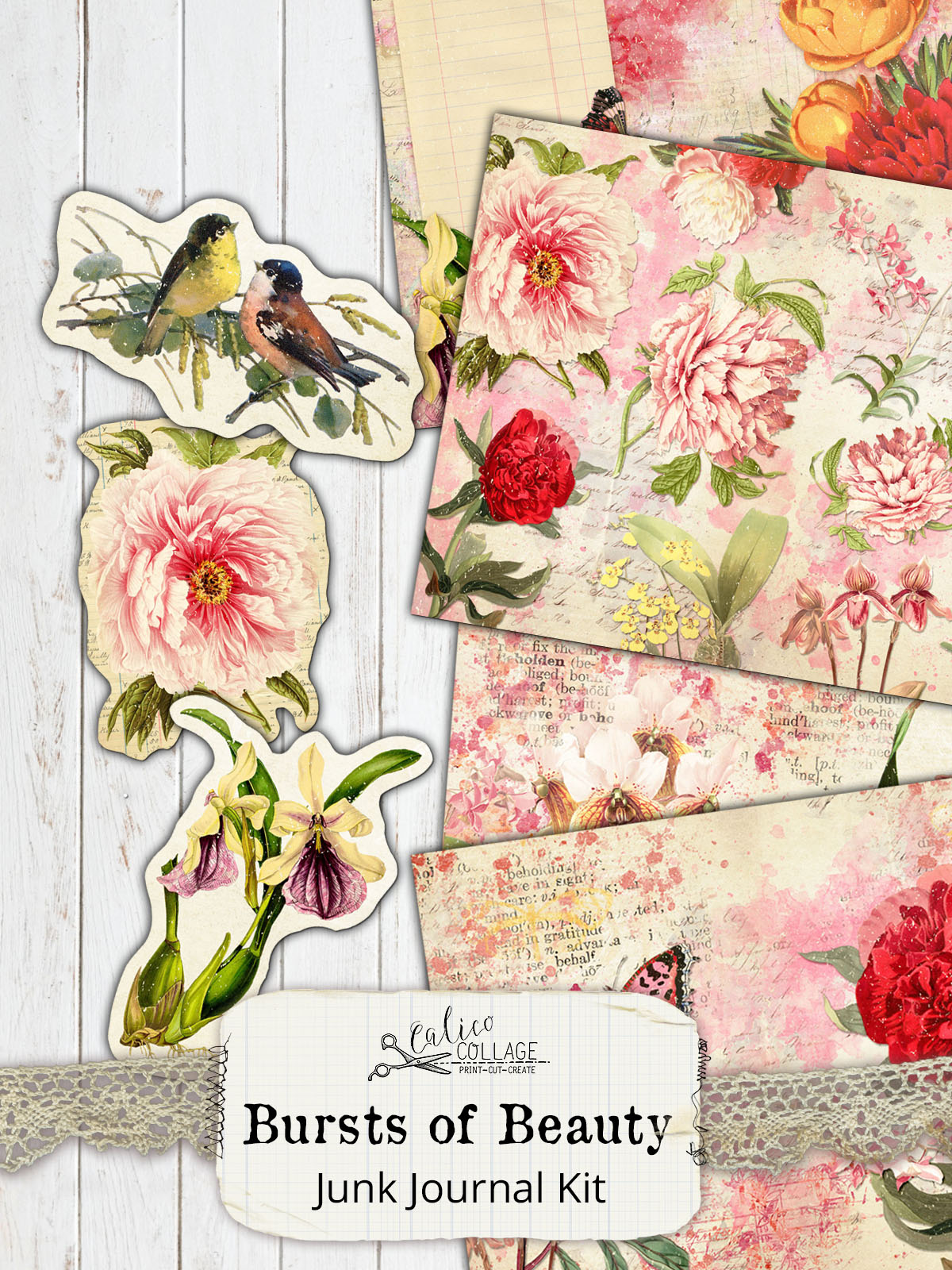 Bursts Of Beauty Printable Junk Journal Kit
