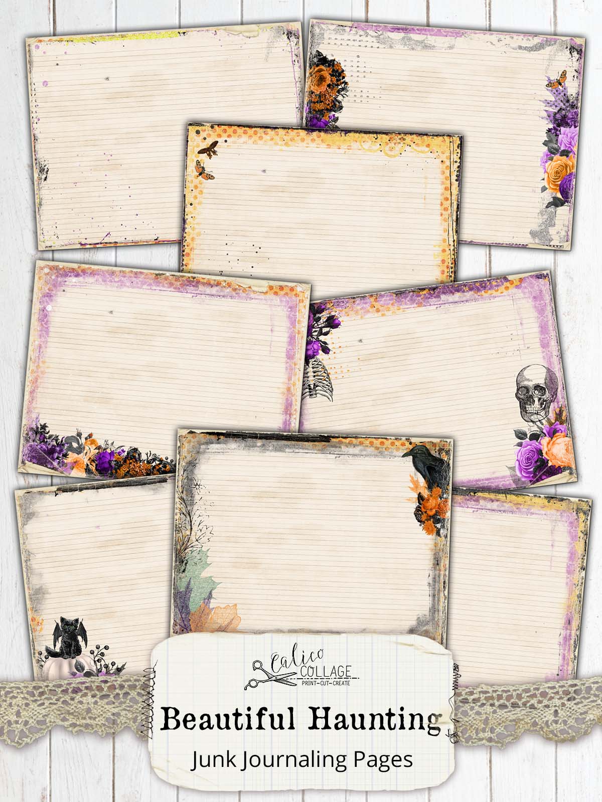 Halloween Junk Journal Papers
