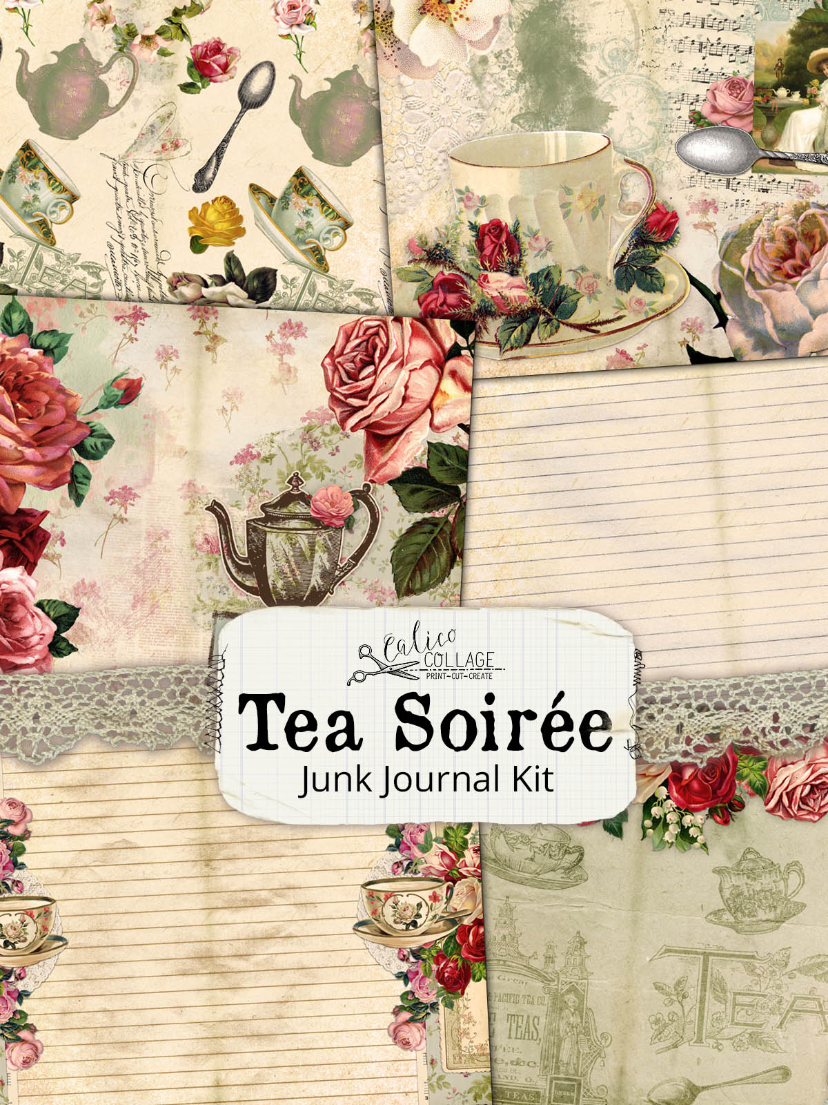 Tea Soiree Printable Junk Journal Kit