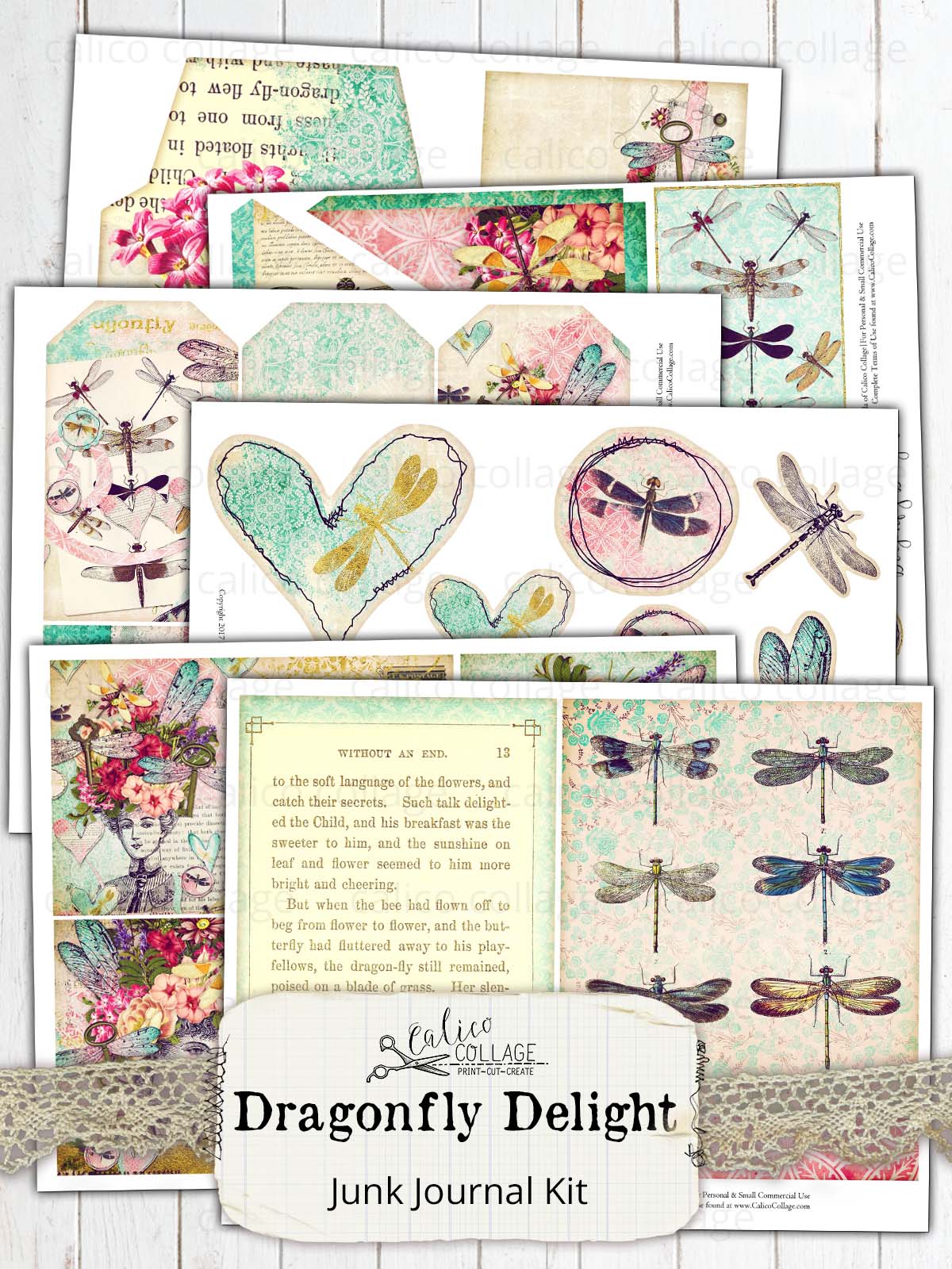 Dragonfly Delight Printable Junk Journal Kit