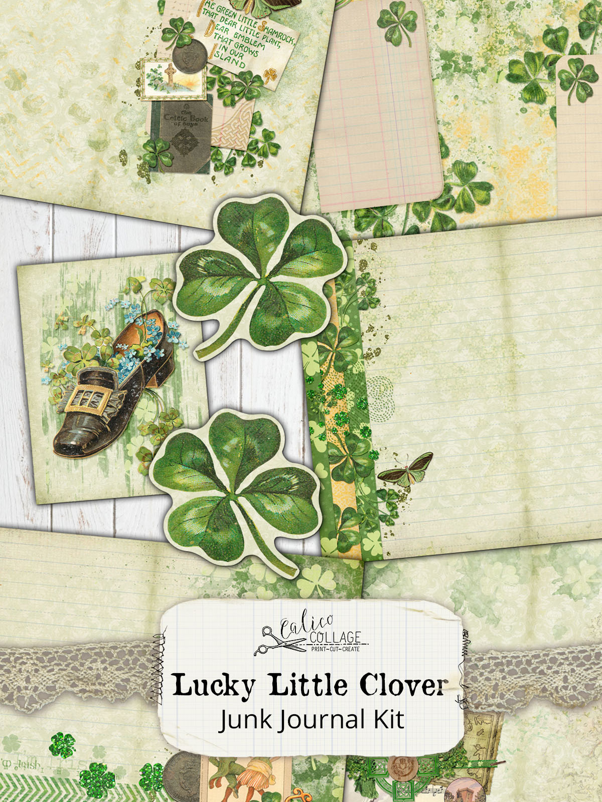 Lucky Little Clover Printable Junk Journal Kit