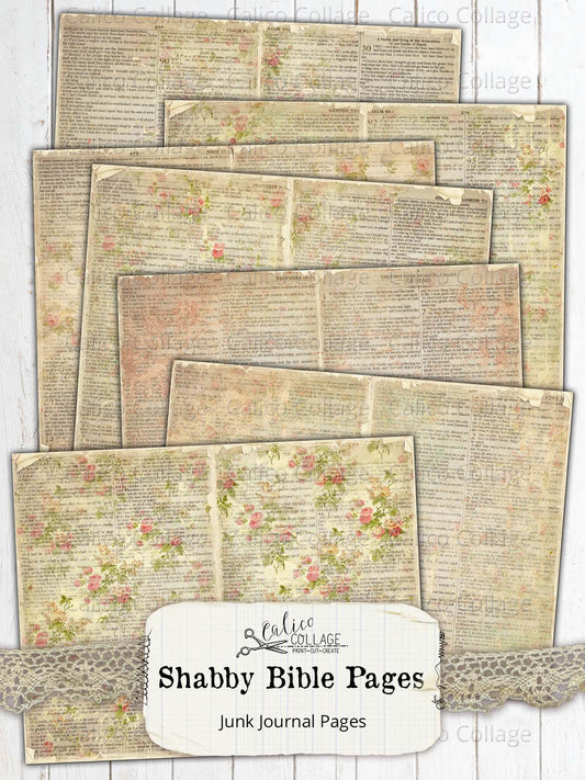 Shabby Bible Junk Journal Papers