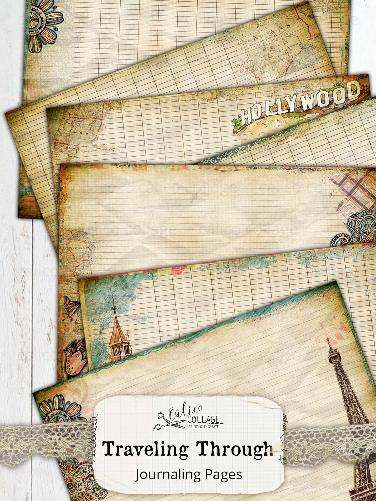 Traveling Through Junk Journal Papers