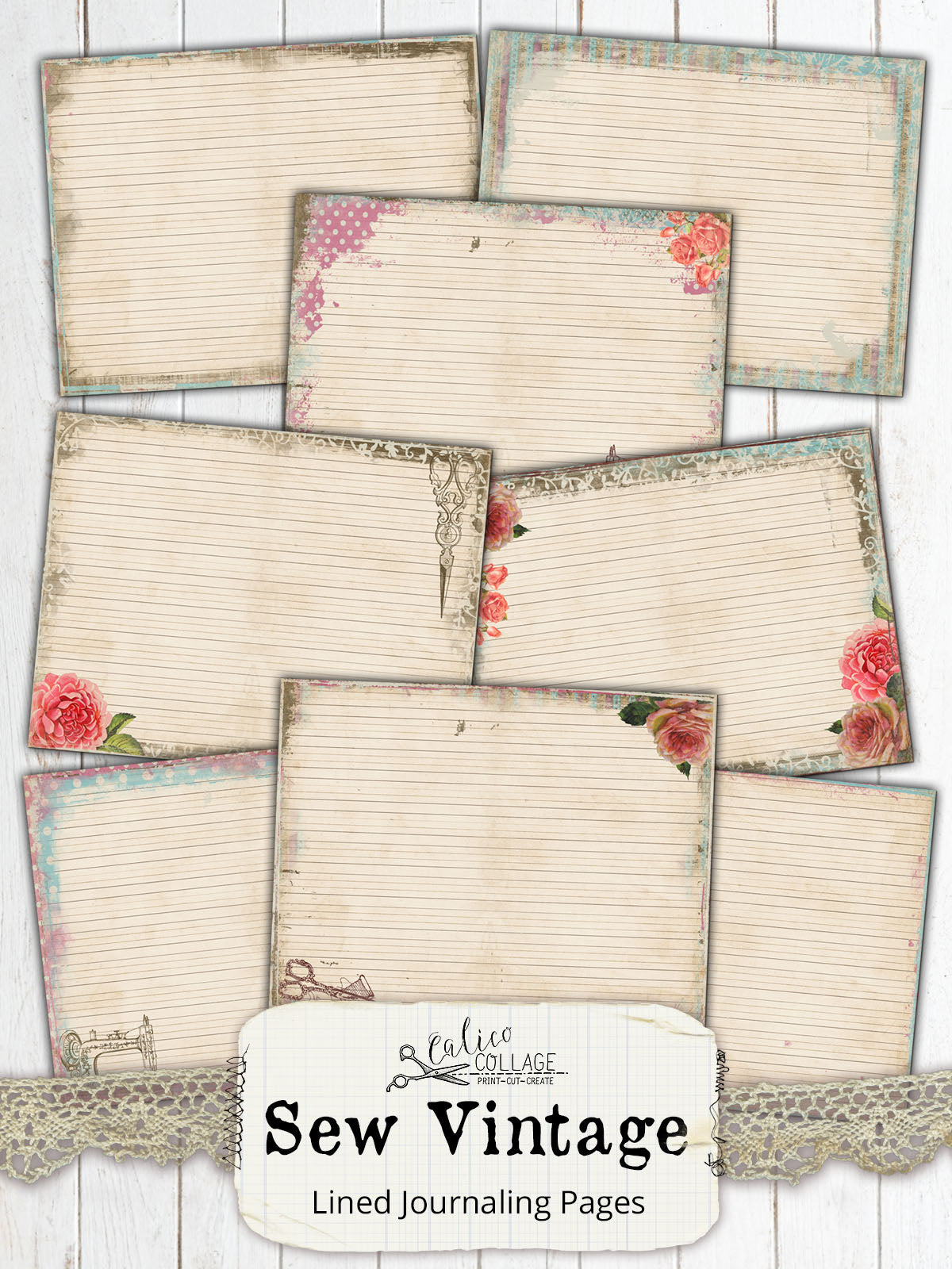 Sew Vintage Junk Journal Papers