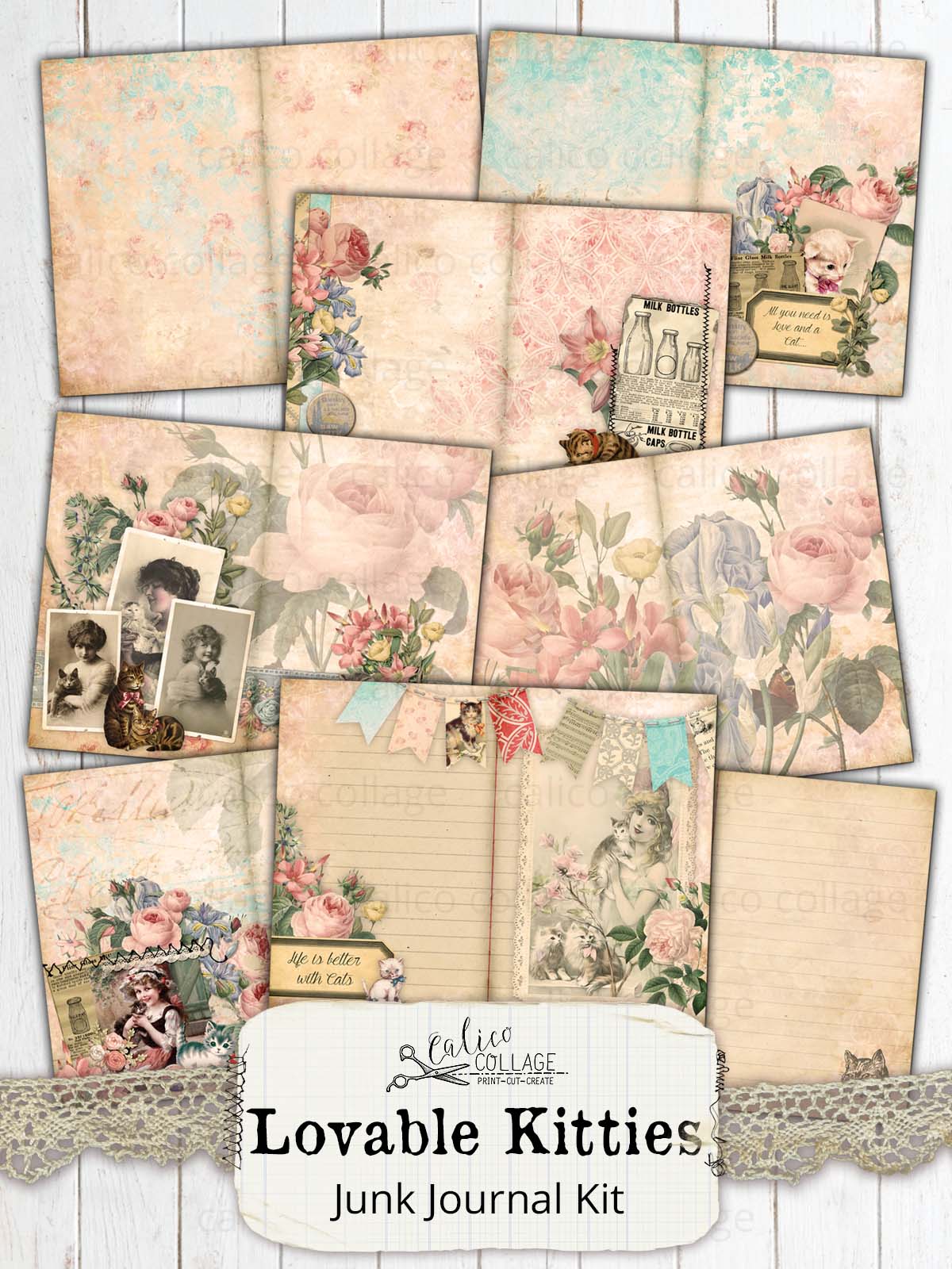 Lovable Kitties Printable Journal Kit