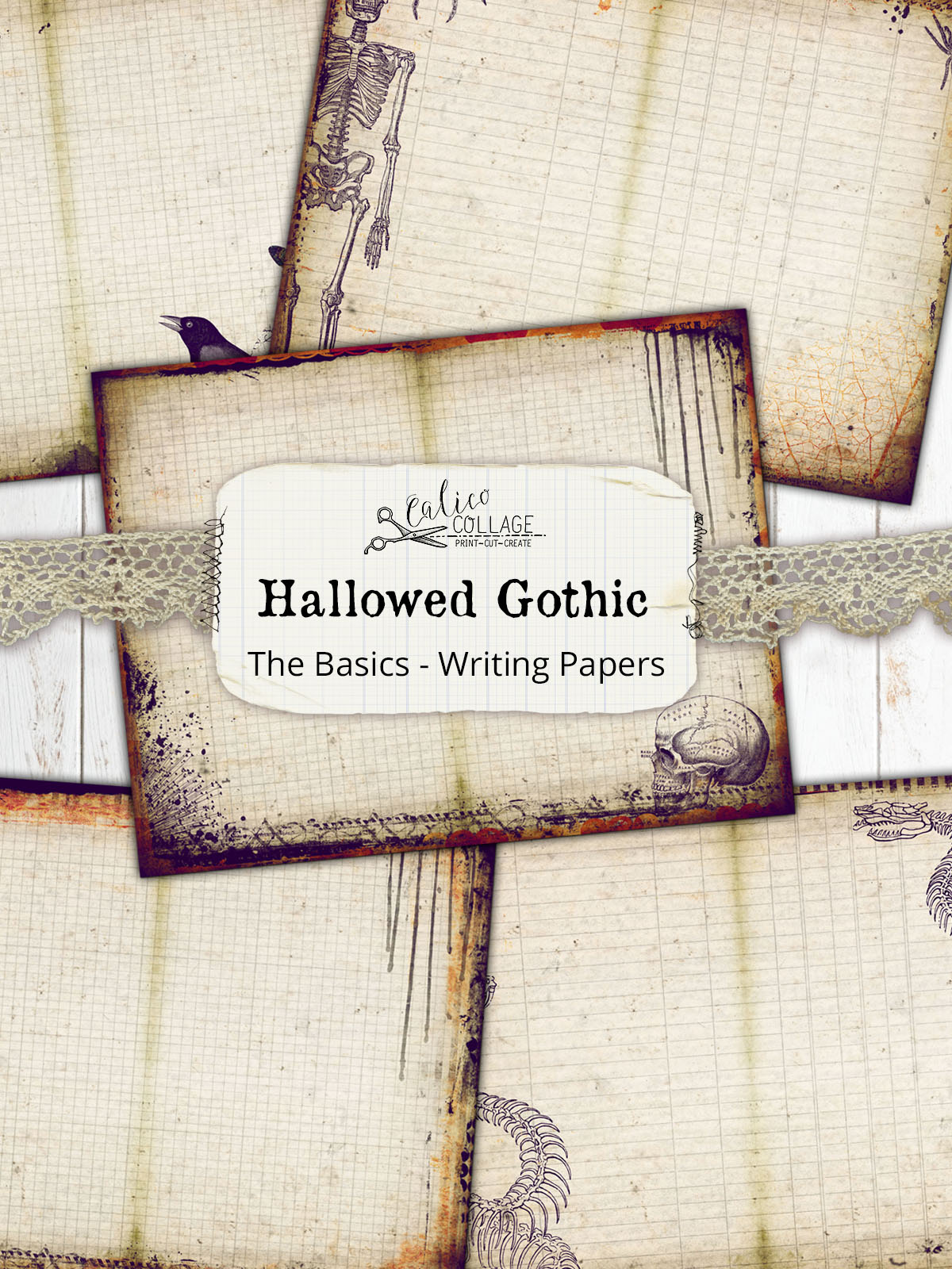 Hallowed Gothic Printable Junk Journal Papers