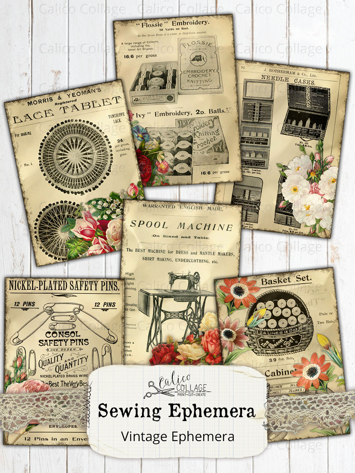 Sewing Ephemera Journaling Cards