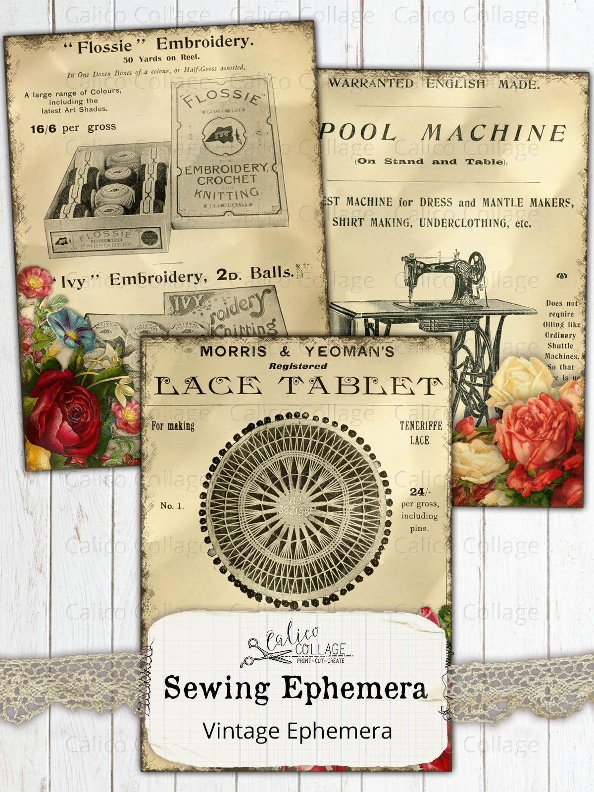 Sewing Ephemera Journaling Cards