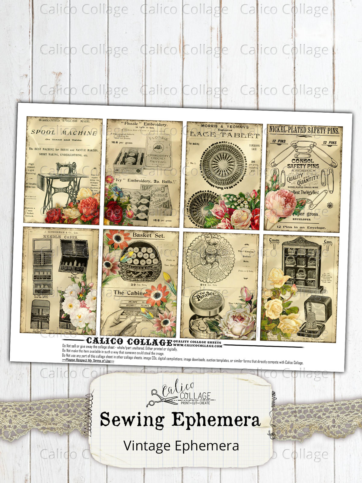 Sewing Ephemera Journaling Cards