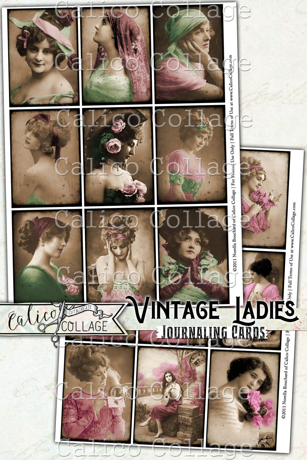 Vintage Ladies Printable Junk Journal Ephemera