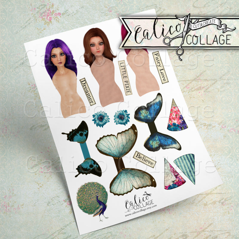 Spring Peacock Printable Paper Dolls