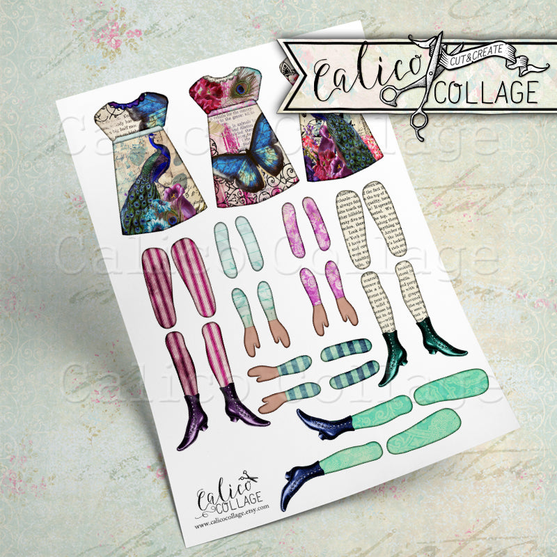 Spring Peacock Printable Paper Dolls