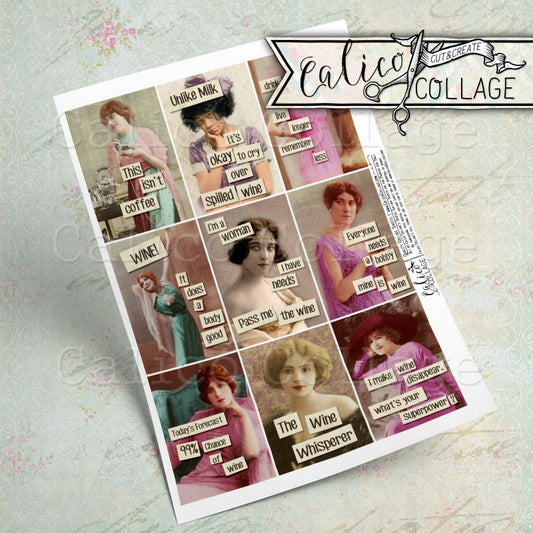 Wine Ladies Journal Cards, Funny Wine Quotes