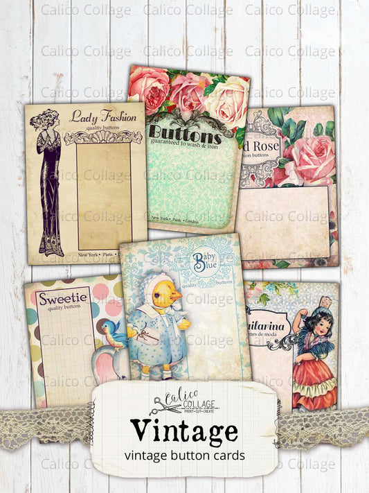 Printable Button Card Ephemera