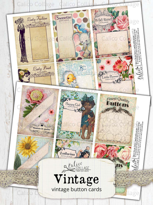 Printable Button Card Ephemera