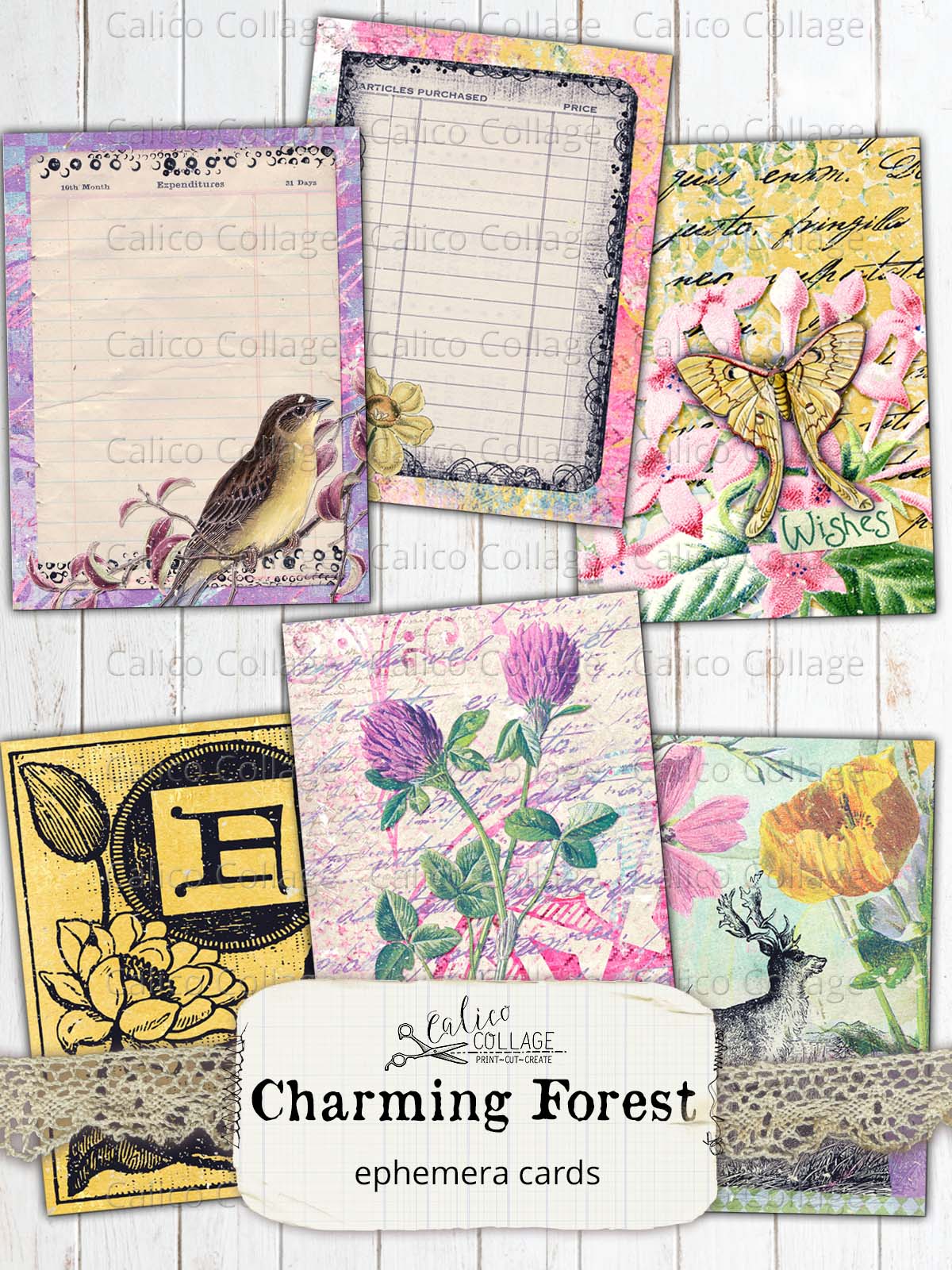 Charming Forest Ephemera Cards