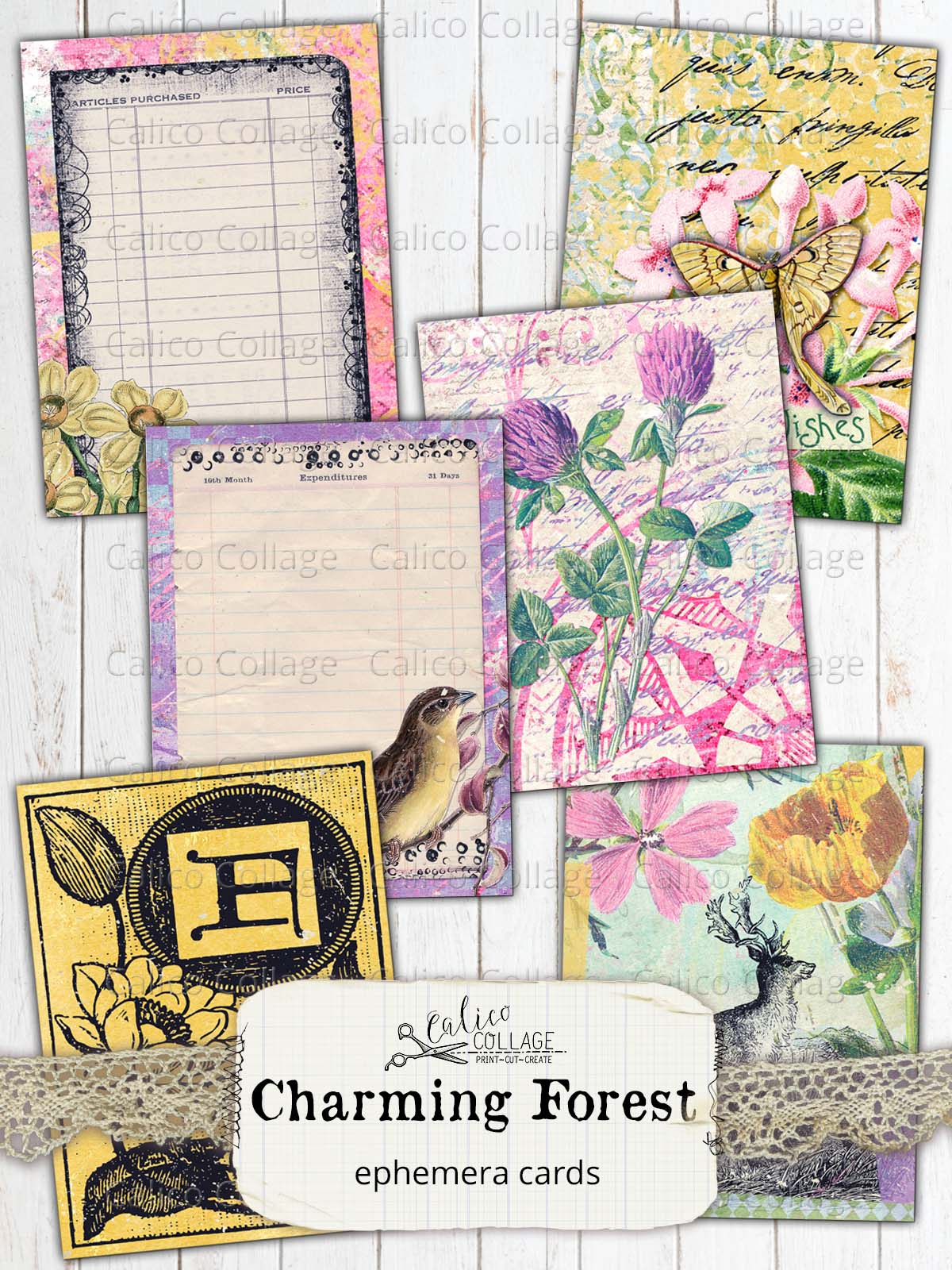 Charming Forest Ephemera Cards