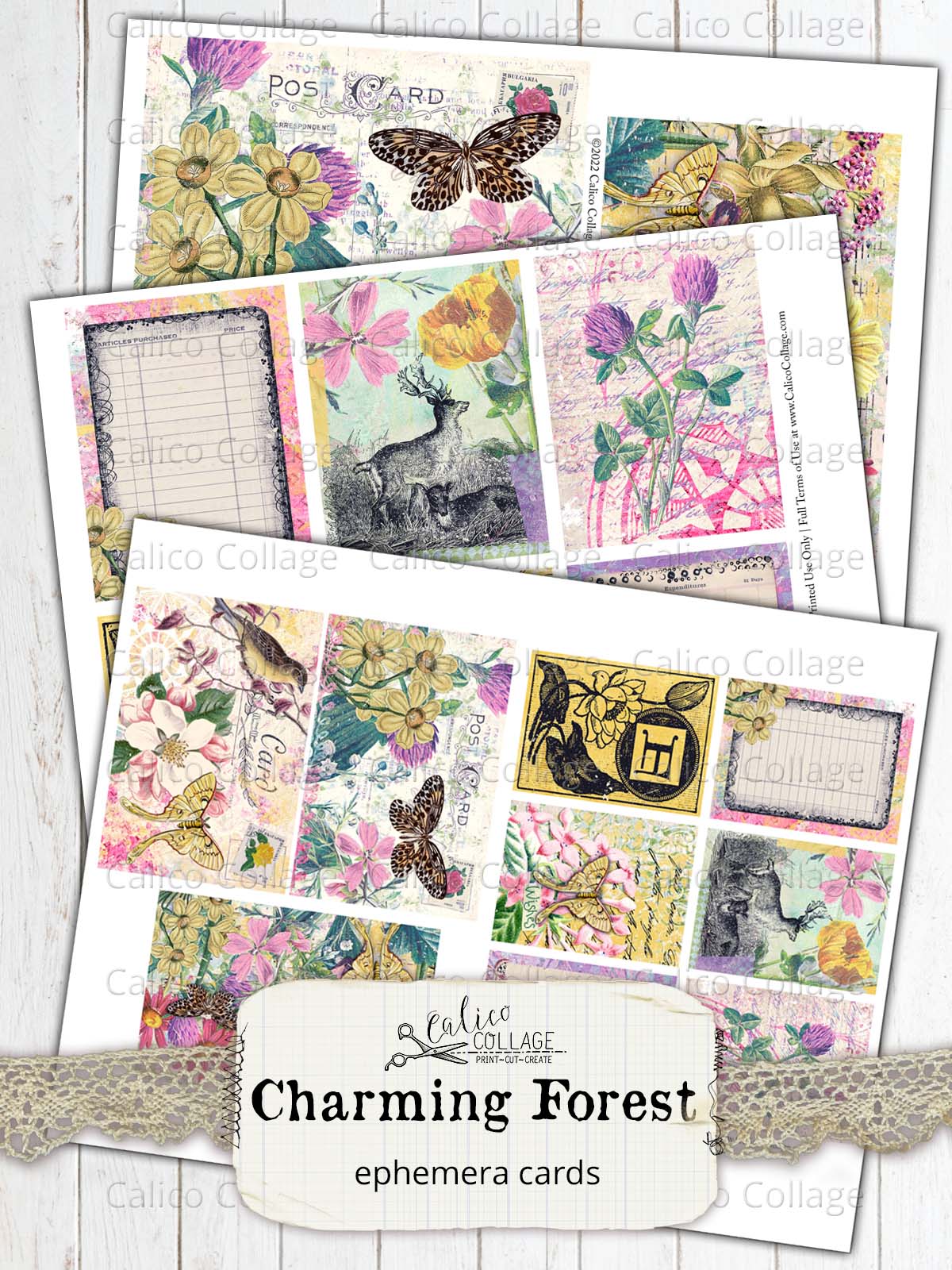 Charming Forest Ephemera Cards