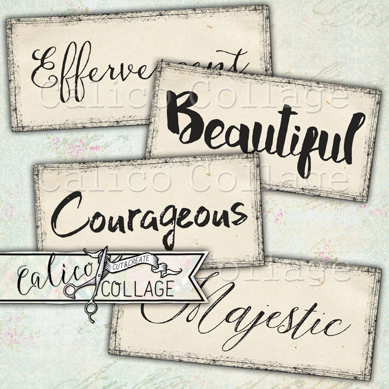 Printable Words, Positive Mixed Media Words – CalicoCollage printable-words-positive-mixed-media-words-calicocollage