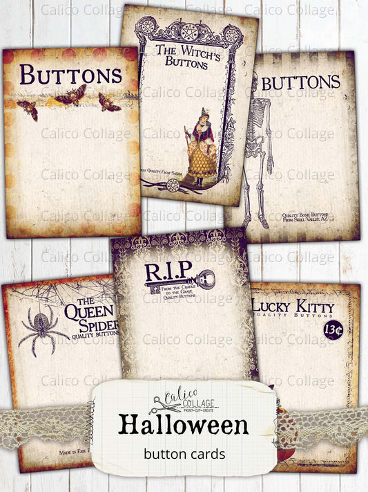 Halloween Button Card Ephemera