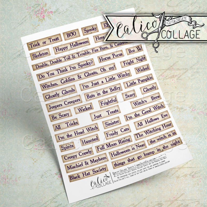 Printable Halloween Words and Sayings
