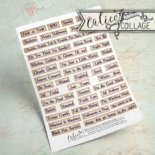 Printable Halloween Words and Sayings