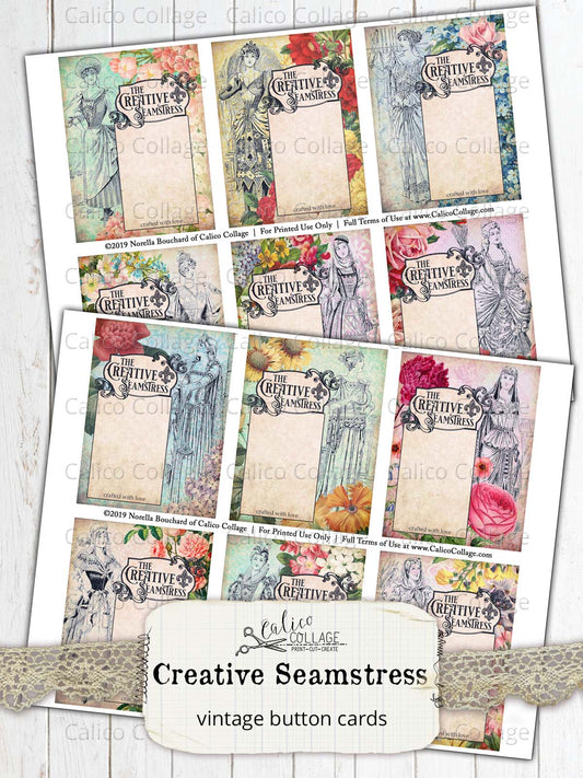 The Creative Seamstress Button Card Ephemera