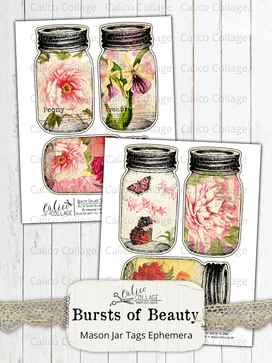 Bursts of Beauty Mason Jar Tags