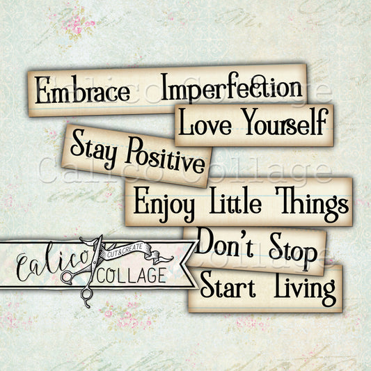 Good Vibes Printable Words and Phrases