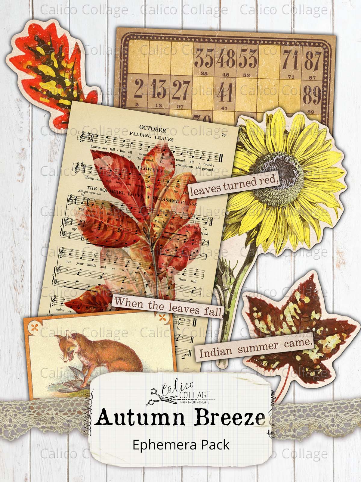 Printable Junk Journal Autumn Ephemera