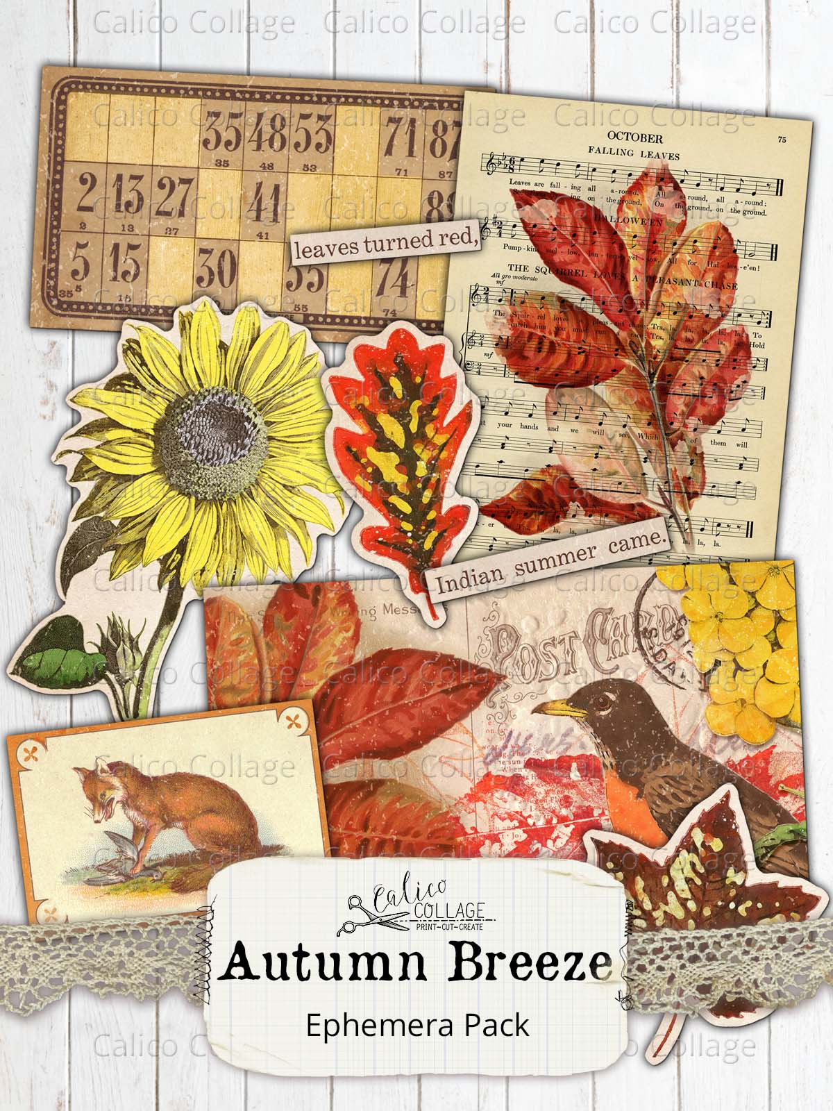 Printable Junk Journal Autumn Ephemera