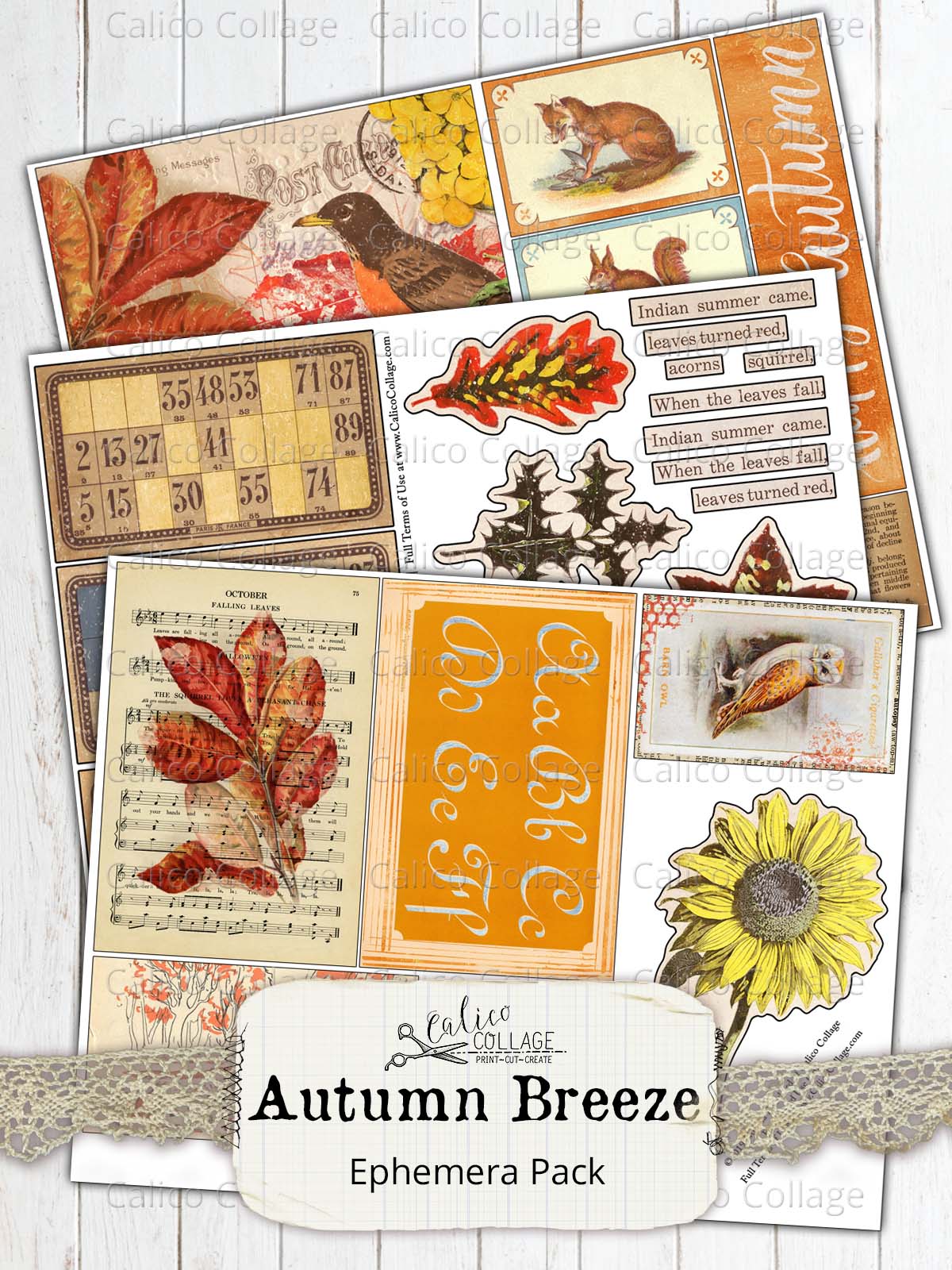 Printable Junk Journal Autumn Ephemera