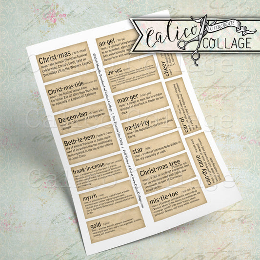 Christmas Dictionary Words