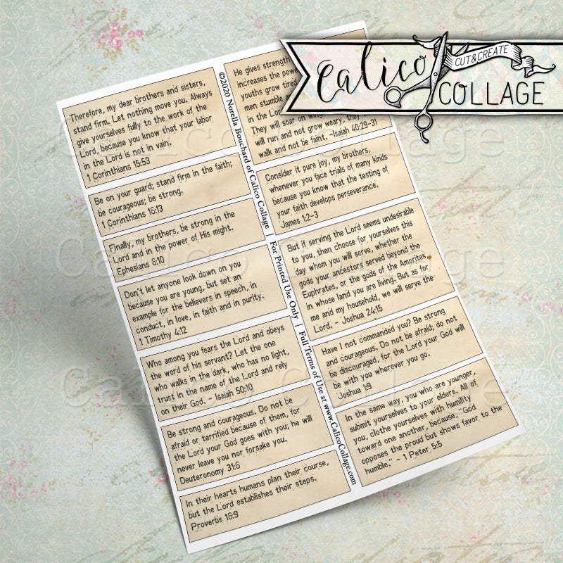Gentleman Bible Verses Printable Mixed Media Words