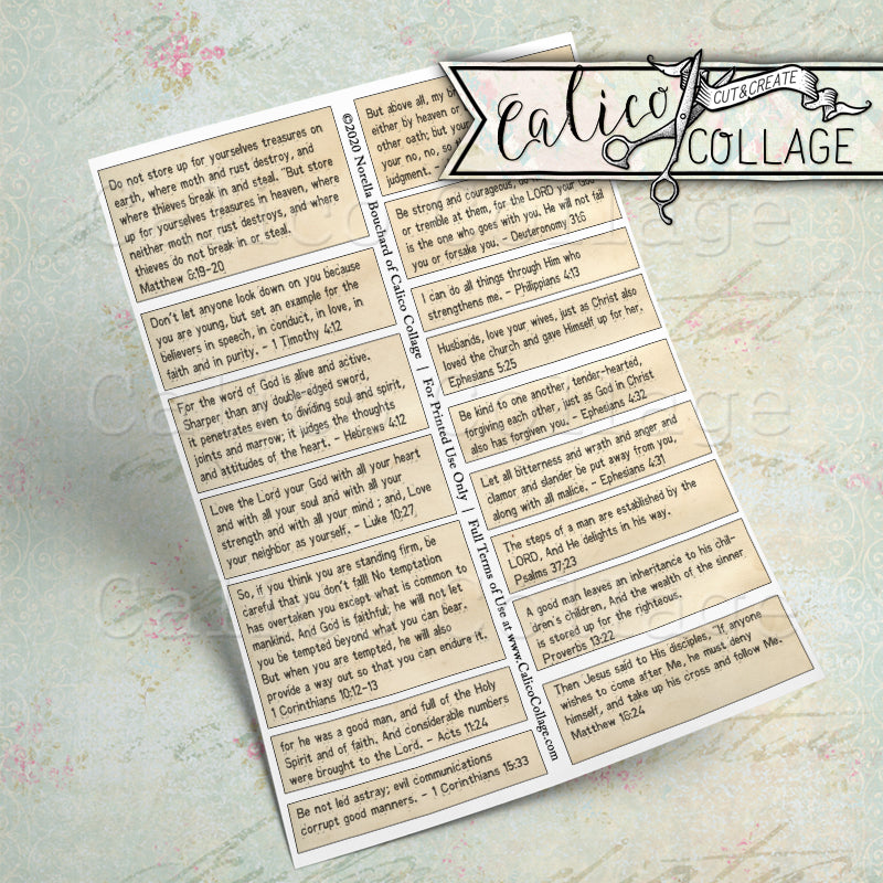 Gentleman Bible Verses Printable Mixed Media Words