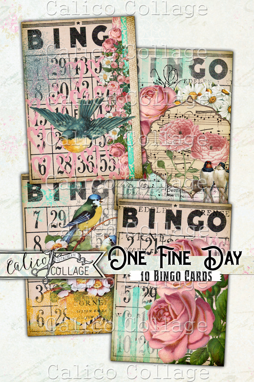 printable-vintage-bingo-cards-one-fine-day-calicocollage for Free Printable Classic Bingo Cards Printable Vintage Bingo Cards, One Fine Day – CalicoCollage for Free Printable Classic Bingo Cards