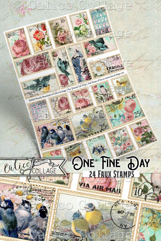 One Fine Day Printable Faux Stamps