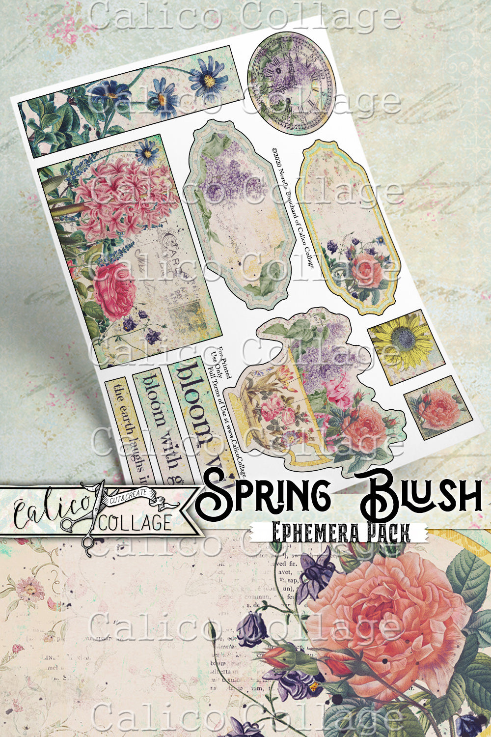 Spring Blush Junk Journal Ephemera Pack