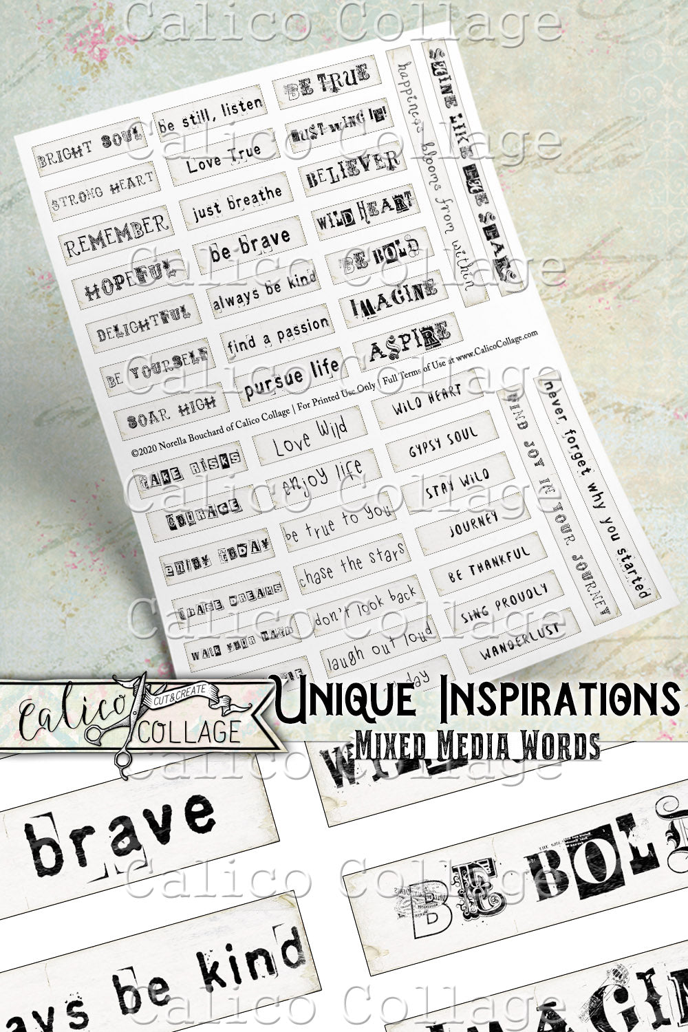 Unique Inspirations Mixed Media Words