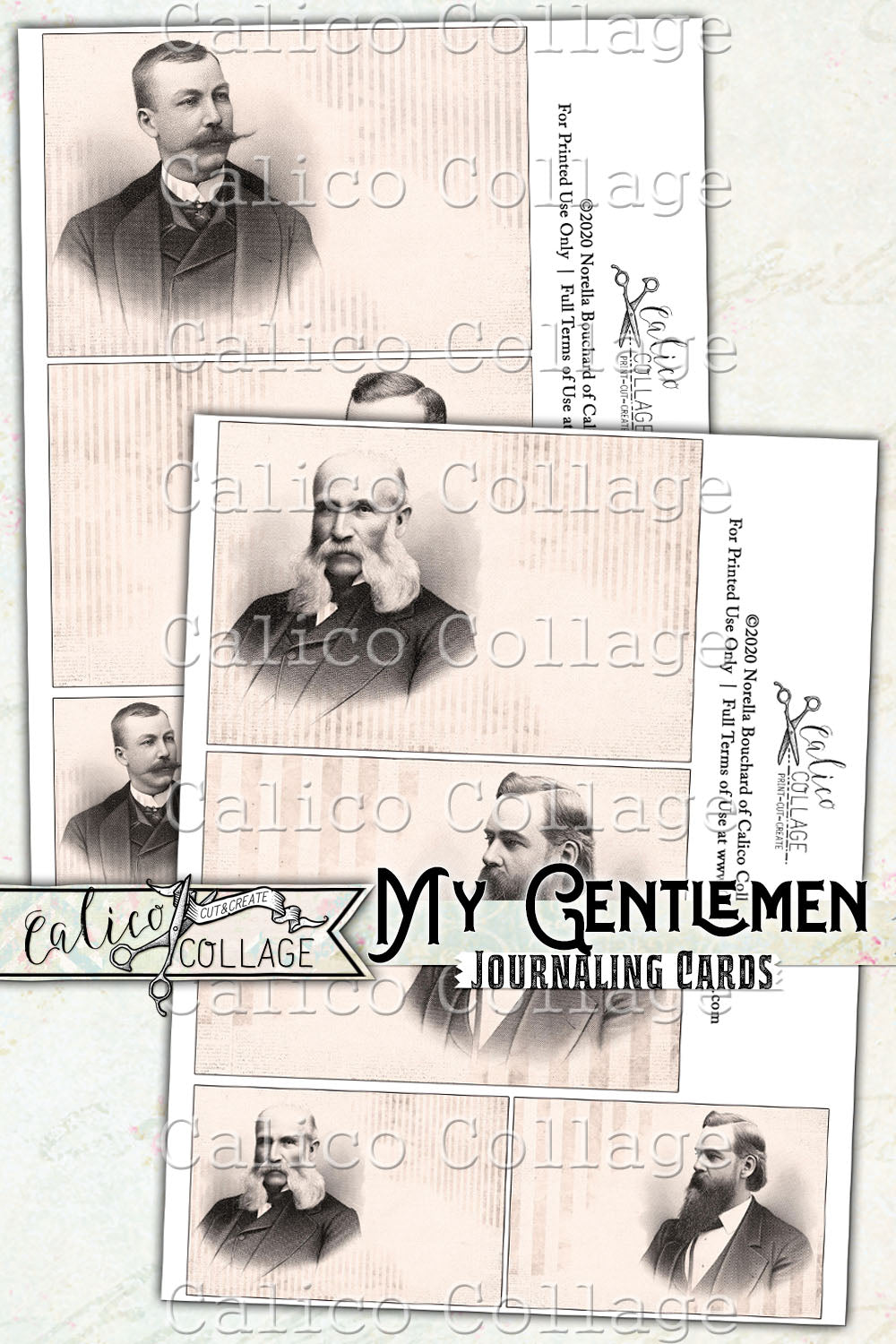 My Gentlemen Junk Journal Journaling Cards