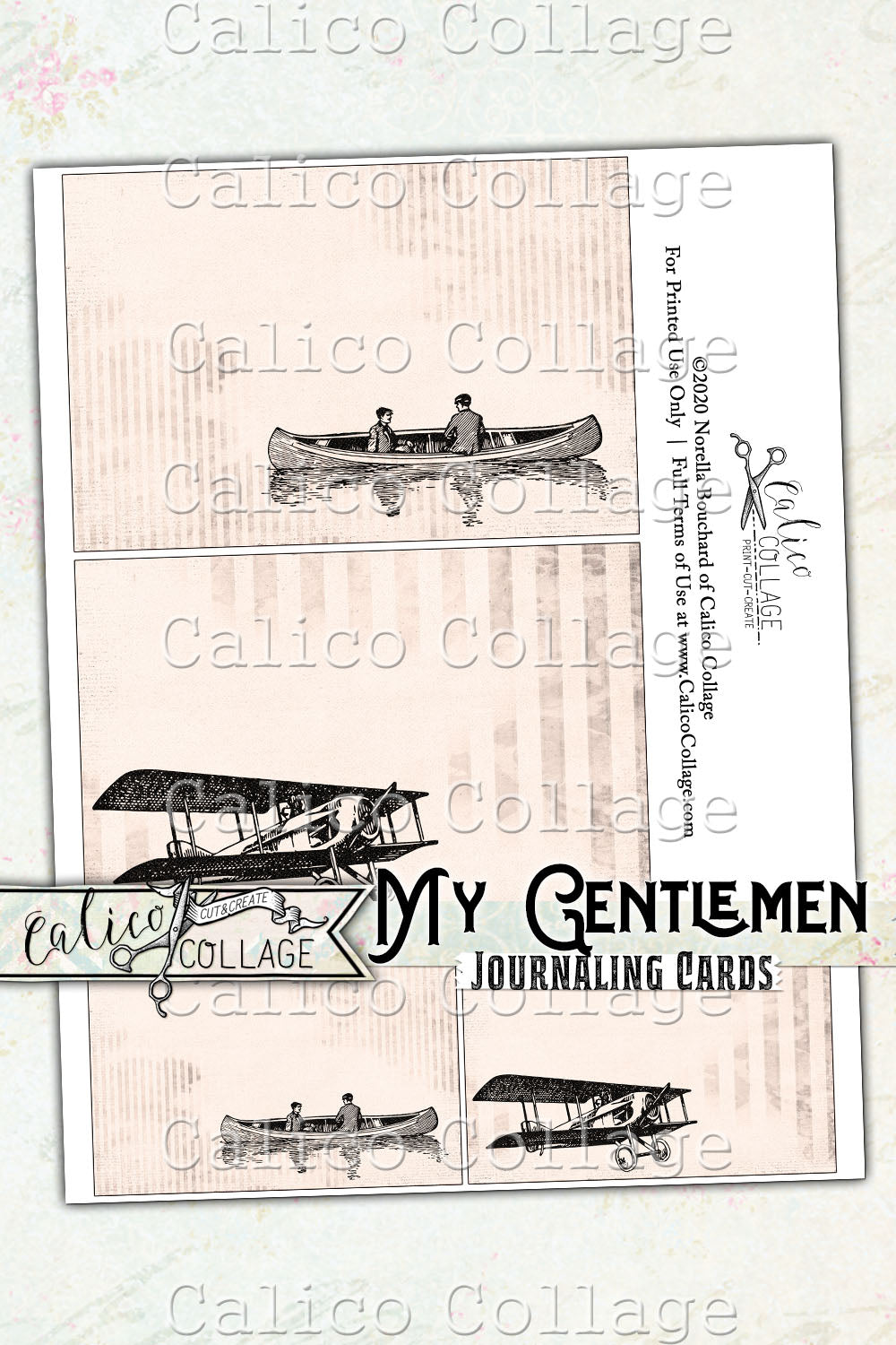 My Gentlemen Junk Journal Journaling Cards