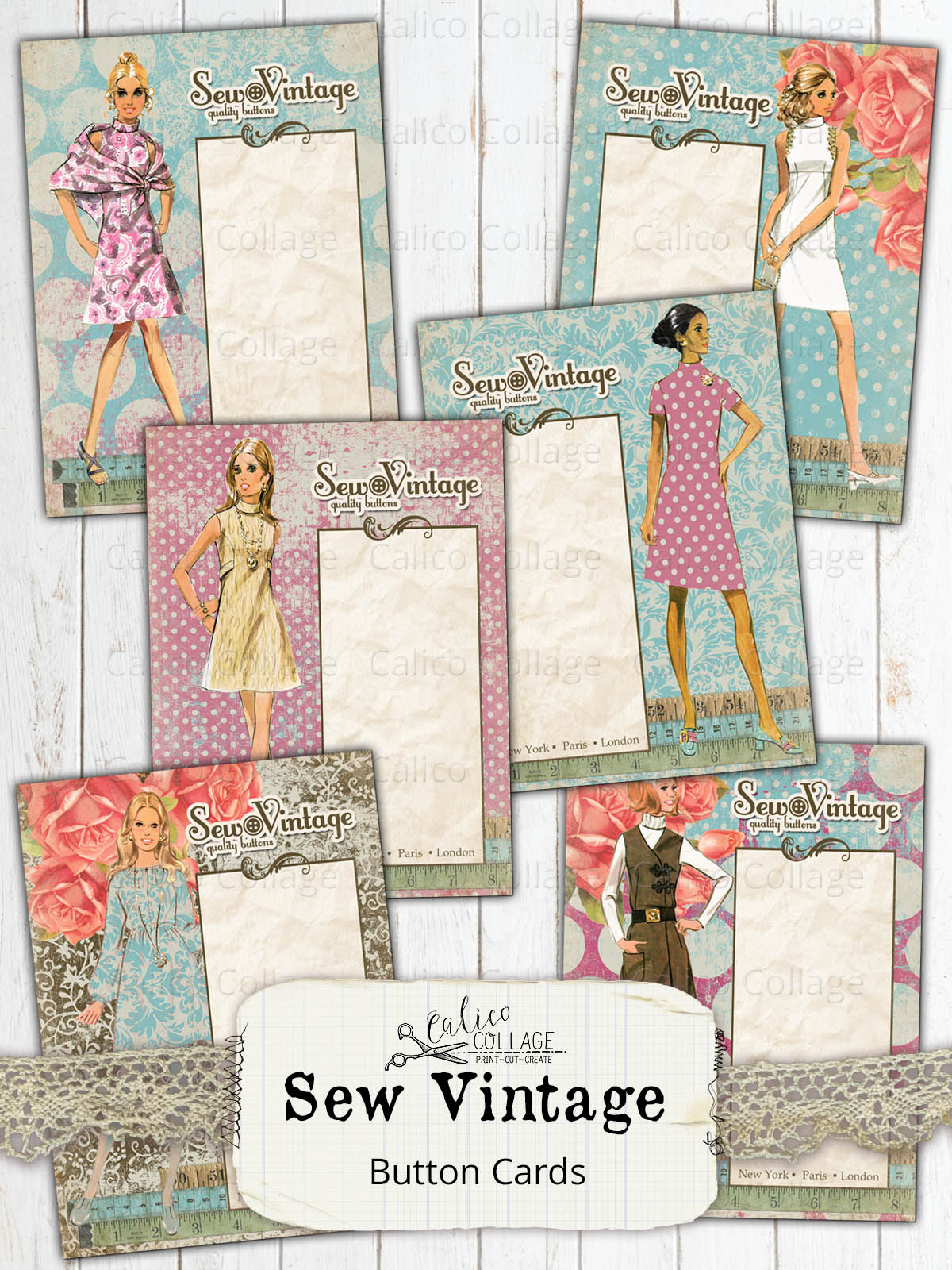 Sew Vintage Button Card Ephemera