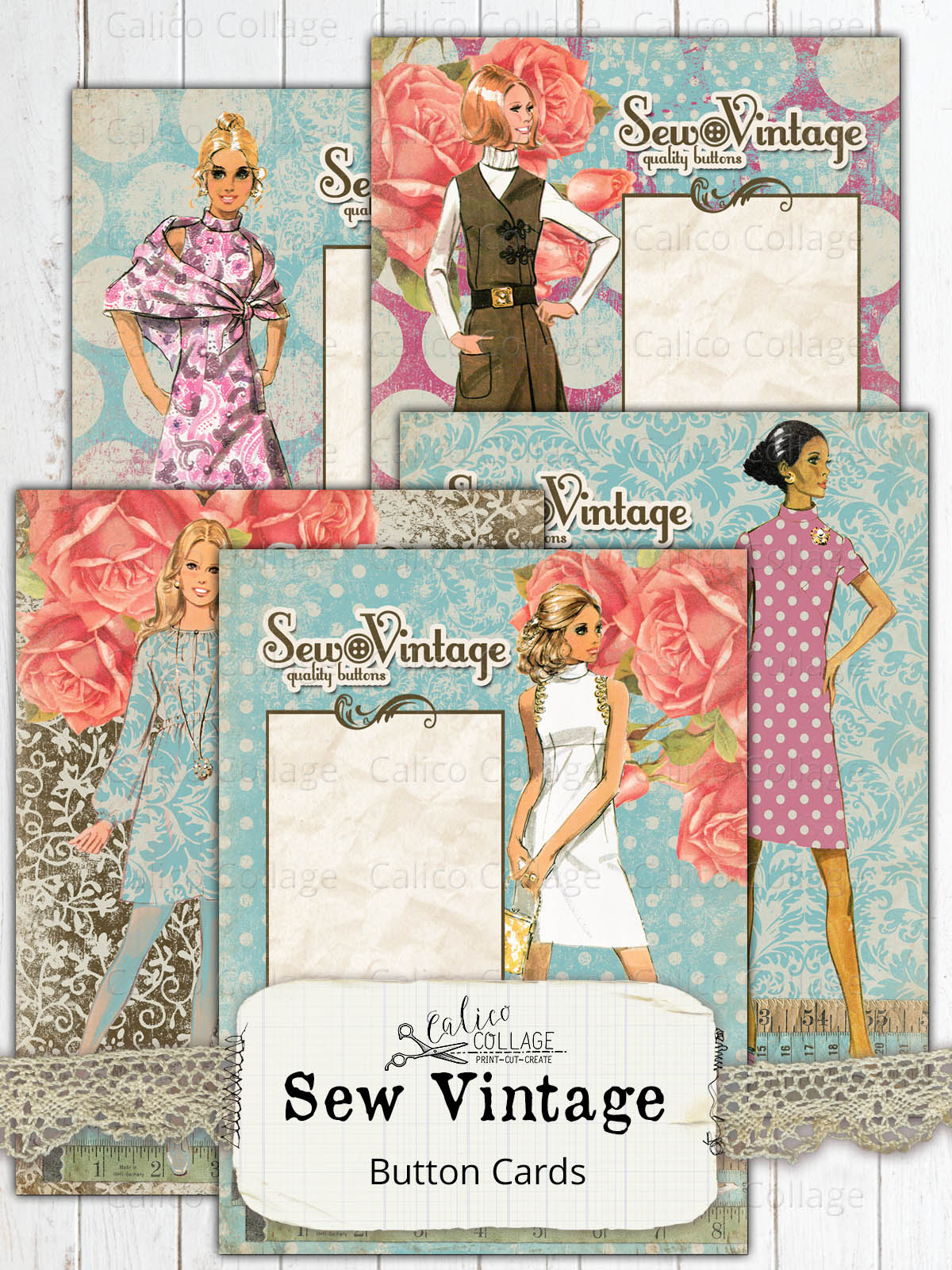 Sew Vintage Button Card Ephemera